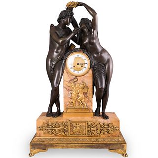 Monumental 19th Cent. Gilt Bronze and Siena Marble Clock