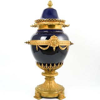 19th Ct. Sevres Porcelain & Bronze Urn