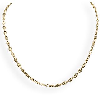 1980s 14K Yellow Gold Gucci Link Necklace