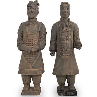 Pair Of Chinese Terracotta Warriors
