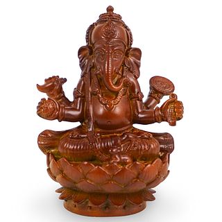 Wood Carved Ganesha Figure