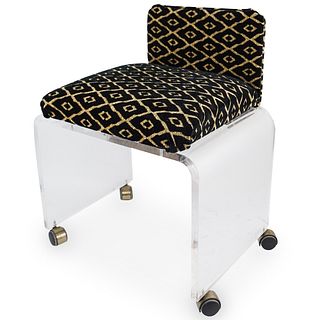 Lucite Rolling Vanity Chair
