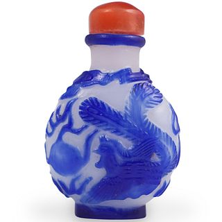 Chinese Blue & White Glass Snuff Bottle