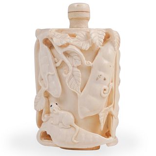 Chinese Carved Bone Snuff Bottle