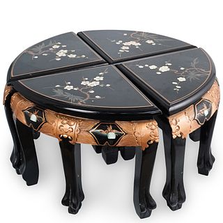 Japanese Hand Painted Lacquered Chairs
