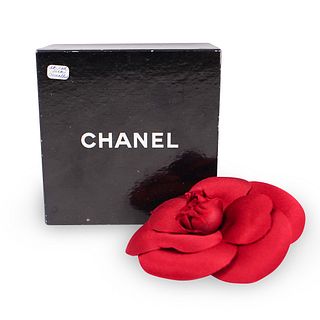 Chanel Camellia Red Flower Brooch