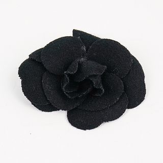 Chanel Camellia Black Flower Brooch