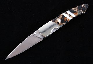 Santa Fe Stoneworks Black Onyx & MOP Custom Knife