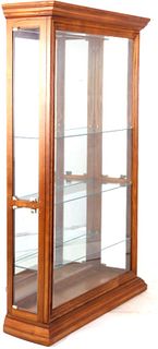 Pulaski Furniture Oak Glass Curio Display Cabinet