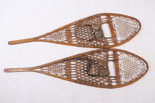 C. 1930's Hickory & Rawhide Lund Snowshoes