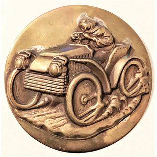 ONE BRASS BUTTON DEPICTING "BARNEY OLDFIELD"