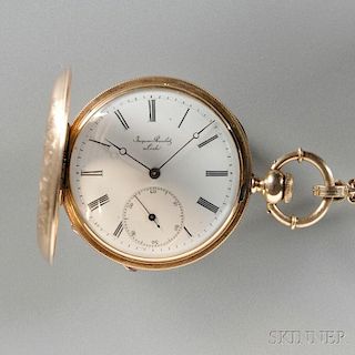 14kt Gold Hunting Case Pocket Watch by Jaques Roulet