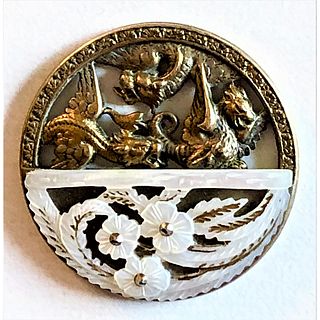 ONE DIVISION 1 PIERCED BRASS WITH PIERCED PEARL BUTTON