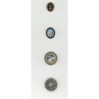 FOUR SMALL DIVISION ONE MOSAIC BUTTONS
