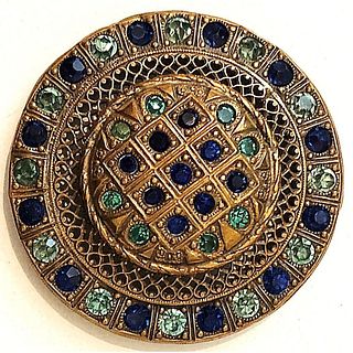 A DIVISION ONE ALL OVER BLUE COLORED JEWEL BRASS BUTTON