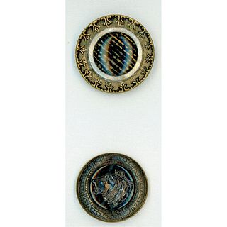 TWO DIVISION 1 DESIGN UNDER GLASS IN METAL BUTTONS