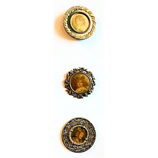 THREE DIVISION 1 CELLULOID SHIELD  LITHO BUTTONS
