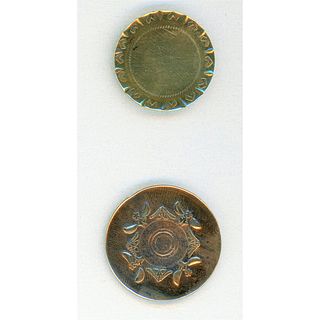 TWO 18TH CENTURY ENGRAVED/CHASED METAL BUTTONS