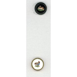 TWO DIVISION 1 MICRO MOSAIC ANIMAL BUTTONS