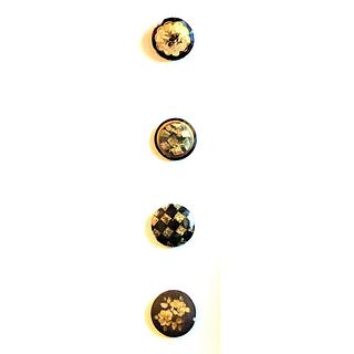 FOUR DIVISION 1 VICTORIAN PERIOD WATCH CRYSTAL BUTTONS