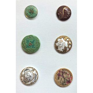 GROUP OF 6 ASSORTED VICTORIAN GLASS BUTTONS