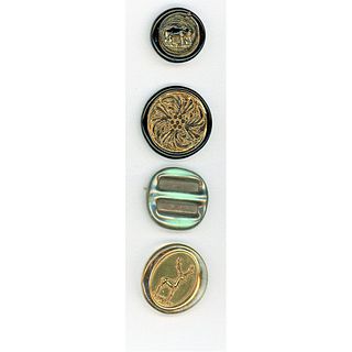 A GROUP OF DIVISION 4 ENGLISH BIMINI GLASS BUTTONS