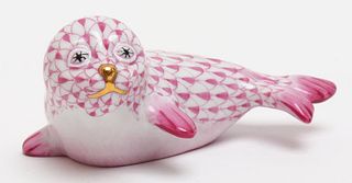 Herend "Seal" Fishnet Porcelain Figure