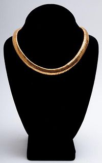 14K Yellow Gold Mid-Century Modern Choker Necklace