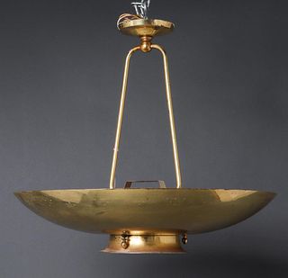 Paavo Tynell Attrib. Brass & Glass Ceiling Lamp