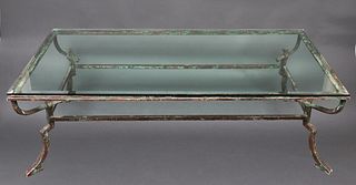 Giacometti Manner Iron & Glass Coffee Table