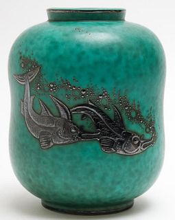 Wilhelm Kage for Gustavsberg Argenta Fish Vase