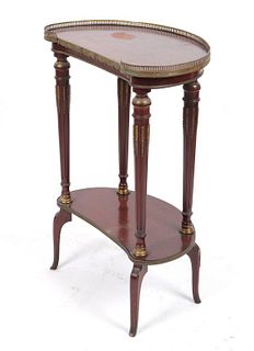 Louis XVI Style Kidney Form Two-Tier Side Table