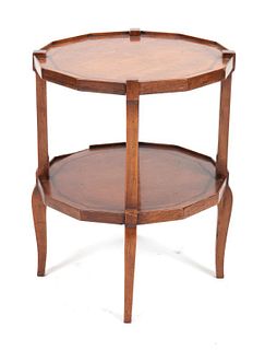 Art Deco Dodecagon Two-Tier Side Table