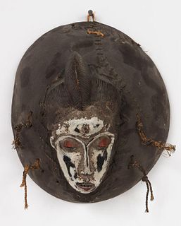 African Polychrome Carved Wood Mask