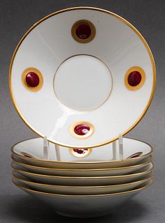 Bernardaud "Ithaque" Limoges Porcelain Saucers, 6