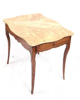 French Provincial Side Table w Faux Marble Top