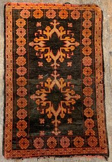 Persian Stylized Floral Motif Rug 3' 1" x 2'