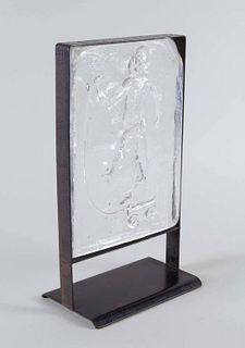 Kosta Boda Sculptural Glass Panel w Playing Child
