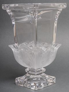 Lalique Style Frosted Art Glass Vase