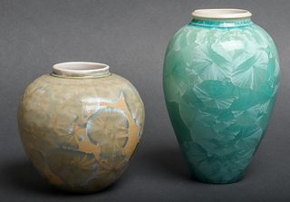 Sid Oakley Crystalline Glaze Vases, 2