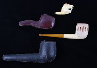 Hand Carved Meerschaum French Cased Pipes