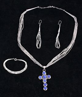 Navajo Lapis Lazuli & Silver Jewelry Set