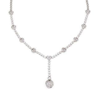 4.00ct Diamond 18k White Gold Heart Necklace