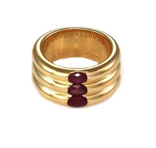 Cartier Ellipse 2.25ct Ruby 18k Gold Band Ring