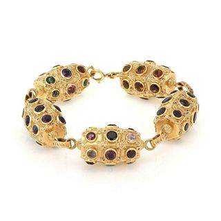 Multicolor Gems 18k Yellow Gold Bracelet