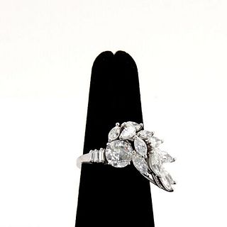 Platinum 4ctw Diamond Solitaire Ring with Diamonds