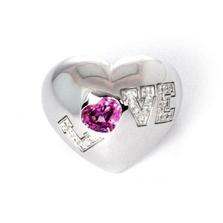 Chopard LOVE Diamond Sapphire 18k Heart Ring