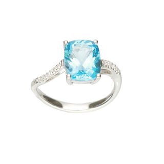 3.99ct Blue Topaz & Diamond Ring