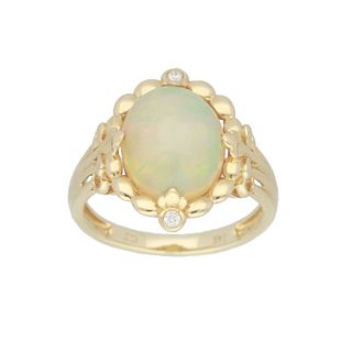 3.06ct Ethiopian Opal & Diamond Ring