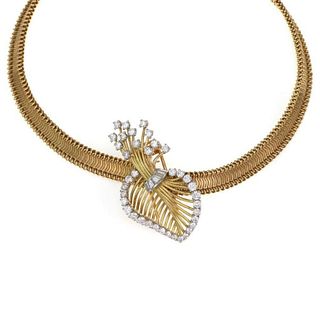 Cartier 1940's 4.00ct Diamond 18k Gold Necklace